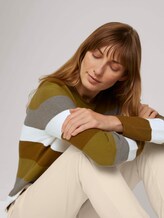 Strukturierter Pullover - Frauen - green block stripe Strukturierter Pullover - Frauen - green block stripe - 9 - TOM TAILOR