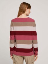 Strukturierter Pullover - Frauen - pink block stripe Strukturierter Pullover - Frauen - pink block stripe - 2 - TOM TAILOR