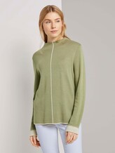 Doppelseitiger Strickpullover - Frauen - greyish green Doppelseitiger Strickpullover - Frauen - greyish green - 1 - TOM TAILOR