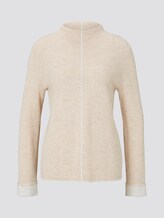 Doppelseitiger Strickpullover - Frauen - desert sand melange Doppelseitiger Strickpullover - Frauen - desert sand melange - 7 - TOM TAILOR