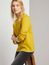Doppelseitiger Strickpullover - Frauen - california sand yellow Doppelseitiger Strickpullover - Frauen - california sand yellow - 5 - TOM TAILOR