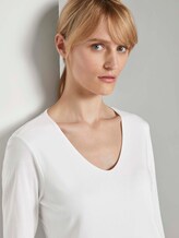 Basic Shirt mit 3/4-Arm - Frauen - Whisper White Basic Shirt mit 3/4-Arm - Frauen - Whisper White - 9 - TOM TAILOR