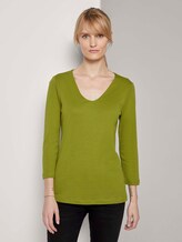 Basic Shirt mit 3/4-Arm - Frauen - wood green Basic Shirt mit 3/4-Arm - Frauen - wood green - 1 - TOM TAILOR