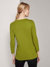 Basic Shirt mit 3/4-Arm - Frauen - wood green Basic Shirt mit 3/4-Arm - Frauen - wood green - 2 - TOM TAILOR