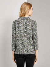 Patterned blouse shirt with a Henley collar - Women - navy green floral design Patterned blouse shirt with a Henley collar - Women - navy green floral design - 2 - TOM TAILOR