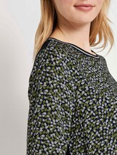 Shirt mit Ripp-Details im Materialmix - Frauen - navy green floral design Shirt mit Ripp-Details im Materialmix - Frauen - navy green floral design - 10 - TOM TAILOR