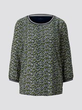 Shirt mit Ripp-Details im Materialmix - Frauen - navy green floral design Shirt mit Ripp-Details im Materialmix - Frauen - navy green floral design - 7 - TOM TAILOR