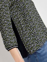 Shirt mit Ripp-Details im Materialmix - Frauen - navy green floral design Shirt mit Ripp-Details im Materialmix - Frauen - navy green floral design - 9 - TOM TAILOR