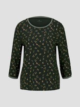 shirt with rib details in a material mix - Women - dark rosin floral design shirt with rib details in a material mix - Women - dark rosin floral design - 7 - TOM TAILOR
