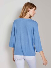 Meliertes Shirt mit 3/4-Arm - Frauen - sea blue melange Meliertes Shirt mit 3/4-Arm - Frauen - sea blue melange - 2 - TOM TAILOR
