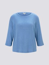 Meliertes Shirt mit 3/4-Arm - Frauen - sea blue melange Meliertes Shirt mit 3/4-Arm - Frauen - sea blue melange - 7 - TOM TAILOR