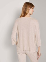 Meliertes Shirt mit 3/4-Arm - Frauen - desert sand melange Meliertes Shirt mit 3/4-Arm - Frauen - desert sand melange - 2 - TOM TAILOR