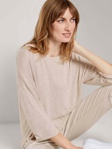 Meliertes Shirt mit 3/4-Arm - Frauen - desert sand melange Meliertes Shirt mit 3/4-Arm - Frauen - desert sand melange - 5 - TOM TAILOR