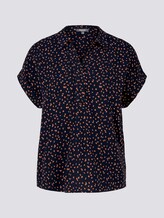 Gemustertes Blusenshirt - Frauen - navy orange dot design Gemustertes Blusenshirt - Frauen - navy orange dot design - 7 - Mine to five