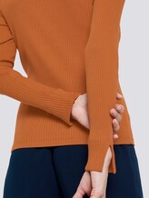 Geripptes Langarmshirt mit Stehkragen - Frauen - Baked Ginger Orange Geripptes Langarmshirt mit Stehkragen - Frauen - Baked Ginger Orange - 10 - Mine to five