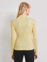 Ribbed long-sleeved top with a stand-up collar - Women - pale banana yellow Ribbed long-sleeved top with a stand-up collar - Women - pale banana yellow - 2 - Mine to five