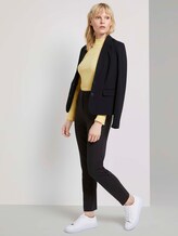 Ribbed long-sleeved top with a stand-up collar - Women - pale banana yellow Ribbed long-sleeved top with a stand-up collar - Women - pale banana yellow - 3 - Mine to five