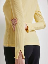 Ribbed long-sleeved top with a stand-up collar - Women - pale banana yellow Ribbed long-sleeved top with a stand-up collar - Women - pale banana yellow - 9 - Mine to five