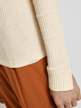 Geripptes Langarmshirt mit Stehkragen - Frauen - light soft sand Geripptes Langarmshirt mit Stehkragen - Frauen - light soft sand - 10 - Mine to five
