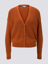 Lockerer Cardigan mit V-Ausschnitt - Frauen - Baked Ginger Orange Lockerer Cardigan mit V-Ausschnitt - Frauen - Baked Ginger Orange - 7 - Mine to five
