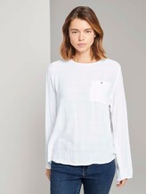 Tunika Bluse mit Brusttasche - Frauen - Off White Tunika Bluse mit Brusttasche - Frauen - Off White - 1 - TOM TAILOR Denim