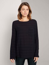 Tunika Bluse mit Brusttasche - Frauen - Deep Black Tunika Bluse mit Brusttasche - Frauen - Deep Black - 1 - TOM TAILOR Denim