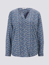 Gemusterte Henley-Bluse mit Turn-Ups - Frauen - navy blue floral design Gemusterte Henley-Bluse mit Turn-Ups - Frauen - navy blue floral design - 7 - TOM TAILOR