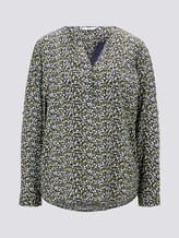 Gemusterte Henley-Bluse mit Turn-Ups - Frauen - navy green floral design Gemusterte Henley-Bluse mit Turn-Ups - Frauen - navy green floral design - 7 - TOM TAILOR