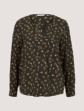 Henley shirt with turn-ups - Women - dark rosin floral design Henley shirt with turn-ups - Women - dark rosin floral design - 7 - TOM TAILOR