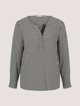 Gemusterte Henley-Bluse mit Turn-Ups - Frauen - dark rosin black minimal Gemusterte Henley-Bluse mit Turn-Ups - Frauen - dark rosin black minimal - 7 - TOM TAILOR