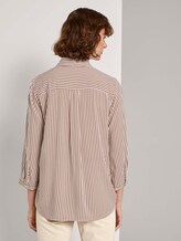 Gestreifte Hemdbluse - Frauen - camel white stripe Gestreifte Hemdbluse - Frauen - camel white stripe - 2 - TOM TAILOR
