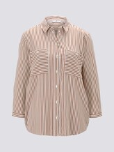 Gestreifte Hemdbluse - Frauen - camel white stripe Gestreifte Hemdbluse - Frauen - camel white stripe - 7 - TOM TAILOR