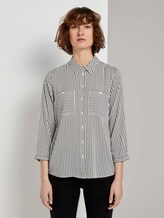 Gestreifte Hemdbluse - Frauen - grey vertical stripe Gestreifte Hemdbluse - Frauen - grey vertical stripe - 1 - TOM TAILOR