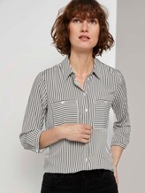Gestreifte Hemdbluse - Frauen - grey vertical stripe Gestreifte Hemdbluse - Frauen - grey vertical stripe - 5 - TOM TAILOR