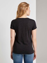 Gestreiftes T-Shirt mit kleiner Stickerei - Frauen - Shale Grey Melange Gestreiftes T-Shirt mit kleiner Stickerei - Frauen - Shale Grey Melange - 2 - TOM TAILOR Denim