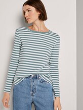 Gestreiftes Langarmshirt - Frauen - mineral white stripe Gestreiftes Langarmshirt - Frauen - mineral white stripe - 5 - TOM TAILOR Denim