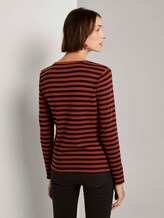 Gestreiftes Langarmshirt - Frauen - rust black stripe Gestreiftes Langarmshirt - Frauen - rust black stripe - 2 - TOM TAILOR Denim