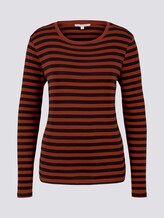 Gestreiftes Langarmshirt - Frauen - rust black stripe Gestreiftes Langarmshirt - Frauen - rust black stripe - 7 - TOM TAILOR Denim
