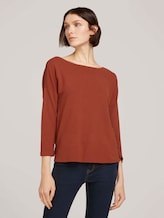 Strukturiertes Boxy-Shirt - Frauen - Rust Orange Strukturiertes Boxy-Shirt - Frauen - Rust Orange - 1 - TOM TAILOR Denim