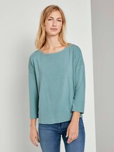 Strukturiertes Boxy-Shirt - Frauen - Mineral Stone Blue Strukturiertes Boxy-Shirt - Frauen - Mineral Stone Blue - 1 - TOM TAILOR Denim