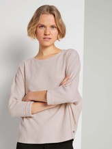 T-Shirt mit Fledermausärmeln - Frauen - creme beige melange T-Shirt mit Fledermausärmeln - Frauen - creme beige melange - 1 - TOM TAILOR Denim