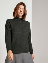 Meliertes Sweatshirt mit Stehkragen - Frauen - Shale Grey Melange Meliertes Sweatshirt mit Stehkragen - Frauen - Shale Grey Melange - 1 - TOM TAILOR Denim