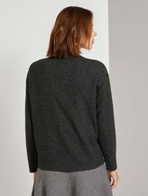 Meliertes Sweatshirt mit Stehkragen - Frauen - Shale Grey Melange Meliertes Sweatshirt mit Stehkragen - Frauen - Shale Grey Melange - 2 - TOM TAILOR Denim
