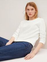 Strukturiertes Sweatshirt - Frauen - Off White Strukturiertes Sweatshirt - Frauen - Off White - 5 - TOM TAILOR Denim
