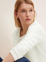 Strukturiertes Sweatshirt - Frauen - Off White Strukturiertes Sweatshirt - Frauen - Off White - 9 - TOM TAILOR Denim