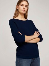 Textured sweatshirt - Women - Sky Captain Blue Textured sweatshirt - Women - Sky Captain Blue - 5 - TOM TAILOR Denim
