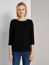 Strukturiertes Sweatshirt - Frauen - Deep Black Strukturiertes Sweatshirt - Frauen - Deep Black - 1 - TOM TAILOR Denim