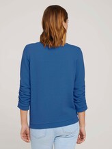 Strukturiertes Sweatshirt mit Bio-Baumwolle - Frauen - mid blue Strukturiertes Sweatshirt mit Bio-Baumwolle - Frauen - mid blue - 2 - TOM TAILOR Denim