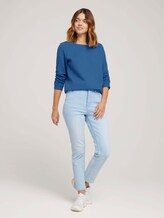 Strukturiertes Sweatshirt mit Bio-Baumwolle - Frauen - mid blue Strukturiertes Sweatshirt mit Bio-Baumwolle - Frauen - mid blue - 3 - TOM TAILOR Denim