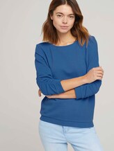 Strukturiertes Sweatshirt mit Bio-Baumwolle - Frauen - mid blue Strukturiertes Sweatshirt mit Bio-Baumwolle - Frauen - mid blue - 5 - TOM TAILOR Denim
